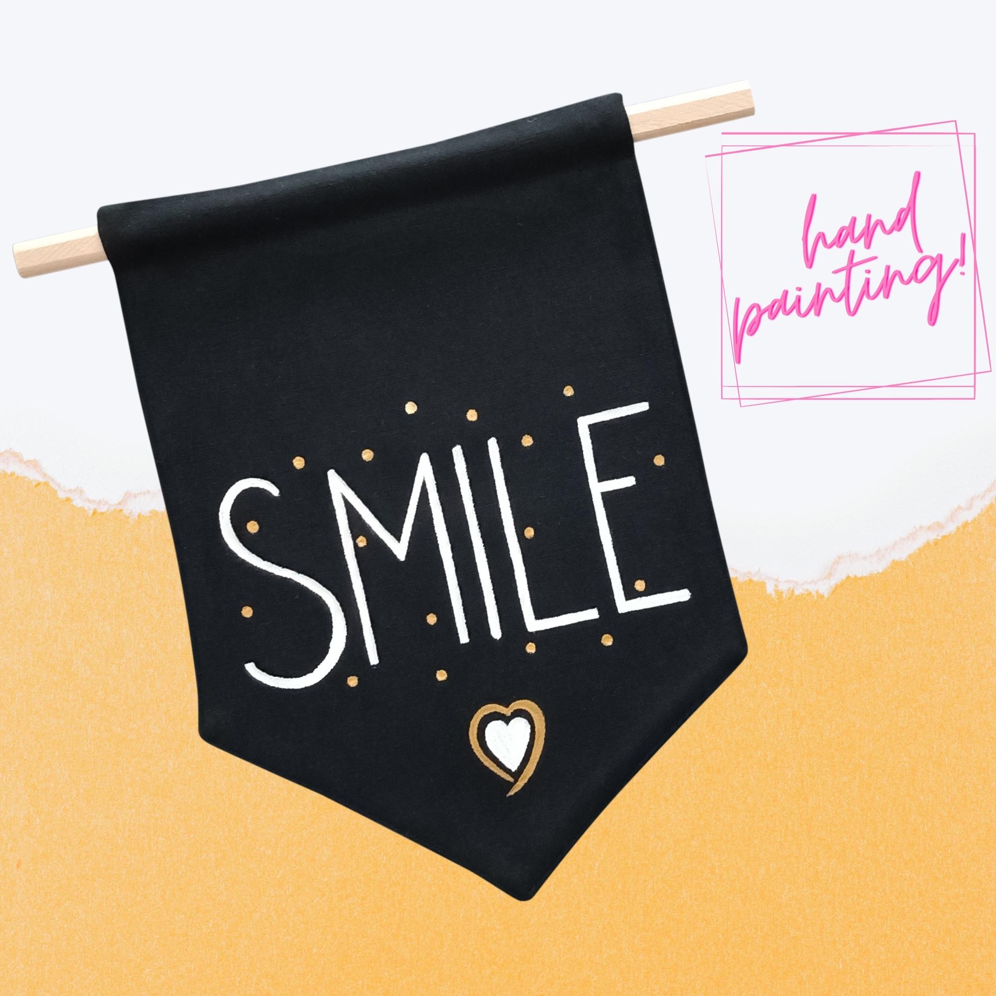 Çocuk Odası Dekorasyonu İçin Flama Banner _ Smile and Mini Heart