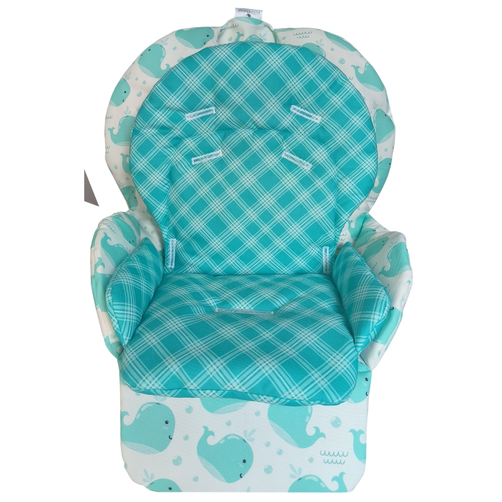 Chicco%20Polly%202%20Start%20Mama%20Sandalyesi%20Minderi%20-%20%20Çift%20Minderli%20-%20%20Sevimli%20Balina%20ve%20Açık%20Deniz%20Yeşili%20Ekose