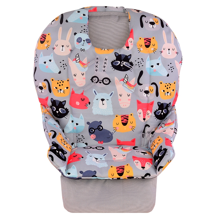 Chicco Polly Double Phase Çift Minderli Mama Sandalyesi Minderi  Friends on Gray and Gray Ground