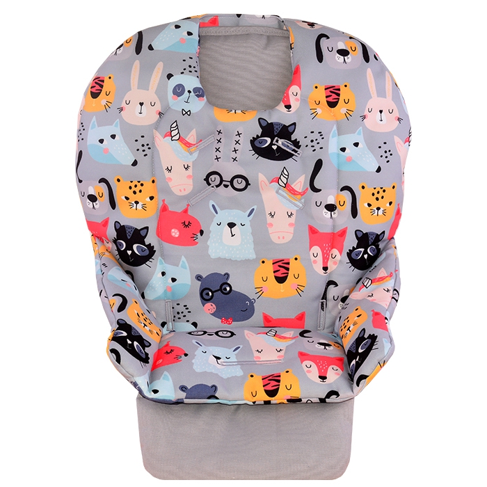 Chicco%20Polly%20Double%20Phase%20Çift%20Minderli%20Mama%20Sandalyesi%20Minderi%20%20Friends%20on%20Gray%20and%20Gray%20Ground