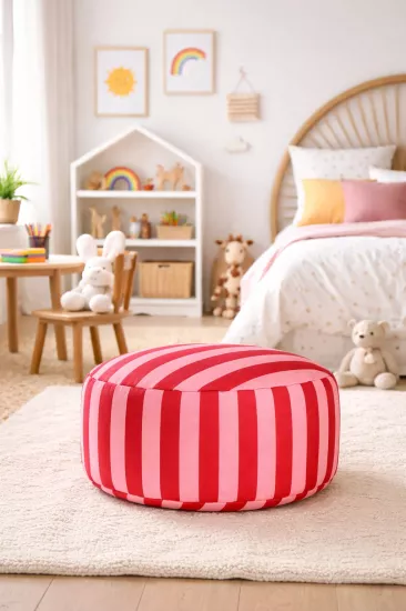 Candy Stripe Kids Pouf – Çocuk Odası Oturma Pufu