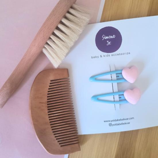 Pastel Kalpli Çiftli Saç Tokası – Rengarenk Seçeneklerle -1