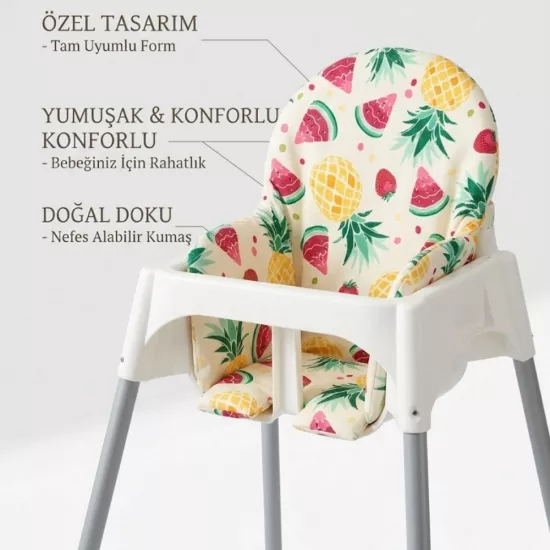 Çilekler - Mama Sandalyesi Minderi