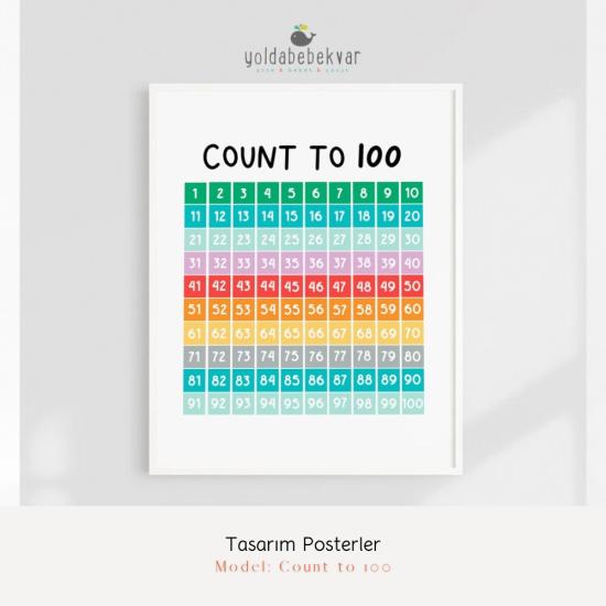 COUNT TO 100  - Poster Baskı 