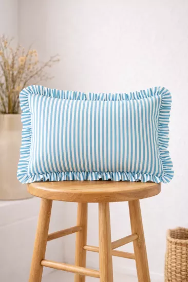 Çizgili Dekoratif Kırlent – 50×30 cm | YoldaBebekVar