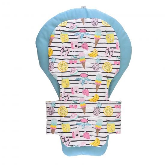 Chicco Polly 2 in 1 Mama Sandalyesi Minderi - dried rose and gift- Sky Blue and Striped Ice Creams