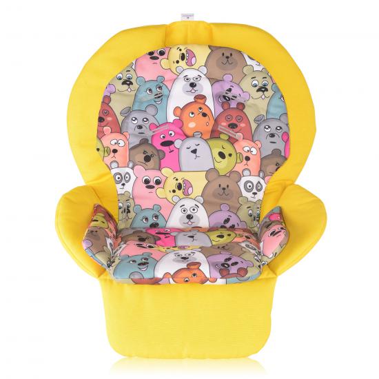 Chicco Polly 2 Start Mama Sandalyesi Minderi -  Çift Minderli - Sarı ve Renkli Ayılar