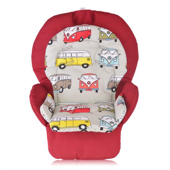 Chicco Polly 2 Start Mama Sandalyesi Minderi - Çift Minderli - Kırmızı ve Vosvoslar