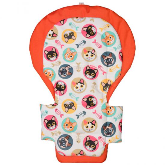 Chicco Polly 2 in 1 Mama Sandalyesi Minderi - Orange and Awn Cats