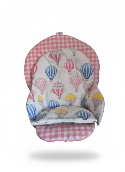 Chicco Polly Magic Mama Sandalyesi Minderi - Çift Minderli - Pembe Pötikare ve Balonlar