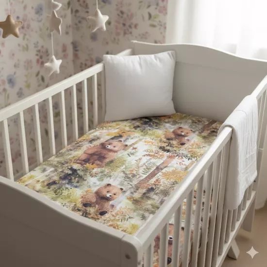 Lastikli Çarşaf - Ormandaki Ayıcık Desenli