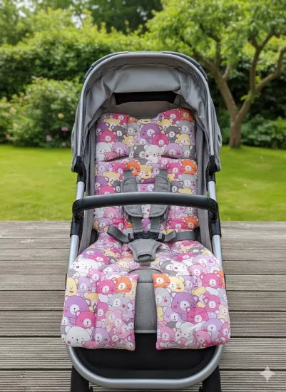 %100 Pamuklu Bebek Arabası Minderi – Bebeğiniz İçin Rahat, Yumuşak ve Şık Dokunuş