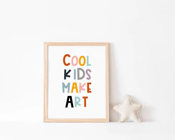 COOL KIDS MAKE ART - RENKLİ Poster Baskı 